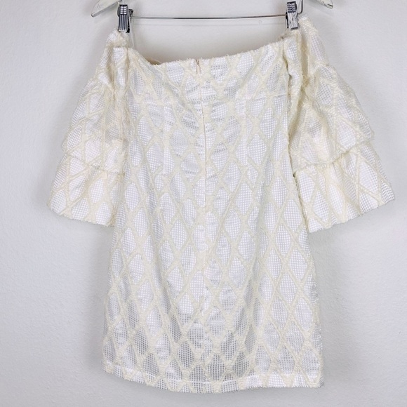 ATOIR Ivory Mini Strapless Dress Elegant Night Out Cocktail Bell Sleeve 4 - Picture 8 of 15